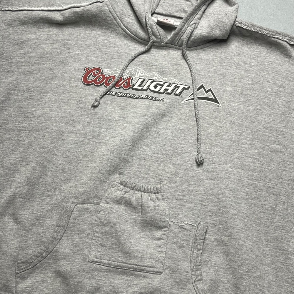 I rage Coors Light The Silver Bullet Gray Hoodie Sweatshirt Brew City‎ boxy 2XL